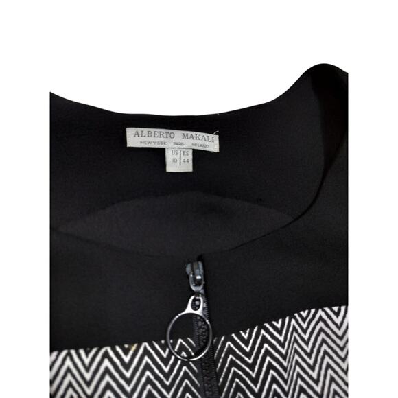 Alberto Makali Women's Black white Sleeveless Textured Fit & Flare Dress Size 10 - Picture 11 of 12